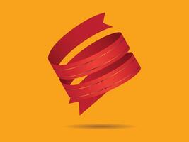 3D Spiral Ribbon Effect With Deep Orange Background vector