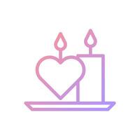 Candle love gradient soft pink purple valentine illustration vector