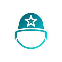 Helmet Element solid gradient soft blue military illustration vector