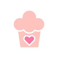 Cake love solid soft pink valentine illustration vector