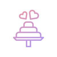 Cake love gradient soft pink purple valentine illustration vector