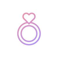 Ring love gradient soft pink purple valentine illustration vector