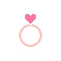 anillo amor sólido suave rosado enamorado ilustración vector