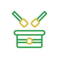 Drum element duocolor orange green ramadan illustration vector