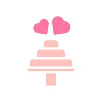 Cake love solid soft pink valentine illustration vector