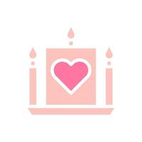 Candle love solid soft pink valentine illustration vector