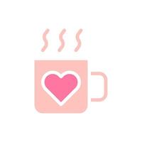 taza amor sólido suave rosado enamorado ilustración vector