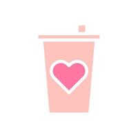 taza amor sólido suave rosado enamorado ilustración vector