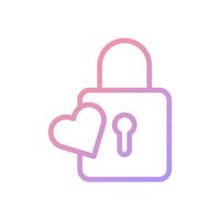 Padlock love gradient soft pink purple valentine illustration vector