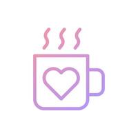 taza amor degradado suave rosado púrpura enamorado ilustración vector