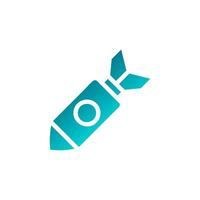 Rocket Element solid gradient soft blue military illustration vector