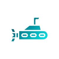 Submarine Element solid gradient soft blue military illustration vector