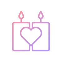 Candle love gradient soft pink purple valentine illustration vector