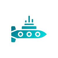 Submarine Element solid gradient soft blue military illustration vector