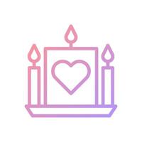 Candle love gradient soft pink purple valentine illustration vector