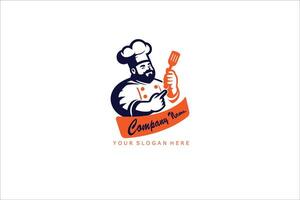 cocina cocinero logo diseño vector