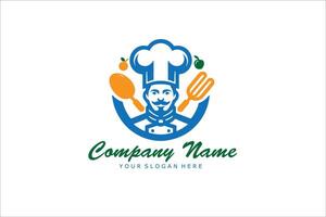 cocina cocinero logo diseño vector