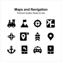 Take a look at beautifully designed maps and navigation icons set vector
