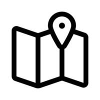 Tri Fold chart with location pointer, trendy icon of map location vector