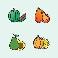 frutas icono y Fruta logo diseño Fresco frutas tropical naturaleza comida ilustración vector