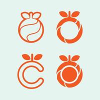 frutas icono y Fruta logo diseño Fresco frutas tropical naturaleza comida ilustración vector