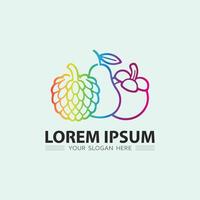 Fruits icon and Fruit logo design fresh fruits tropical nature food illustration vector