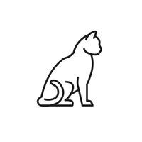 gato línea icono aislado en blanco antecedentes. lineal felino sencillo ilustración símbolo vector