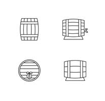 de madera contorno barril colocar. colección de lineal pictogramas para cervecería o lagar. icono diseño vector