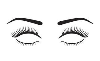 Eyelashes with Eyebrows for Make up isolated on white background vector