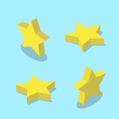 Set of isometric Star icons