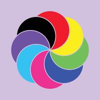 a colorful circle with four different colors vector