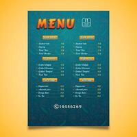 Restaurant Menu for fried chicken restaurants and others vector