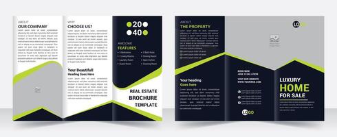 Professional Corporate real estate, house selling layout for business trifold brochure. creative three fold, tri-fold trend design vector