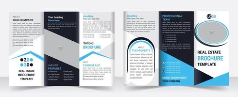 Professional Corporate real estate, house selling layout for business trifold brochure. creative three fold, tri-fold trend design vector