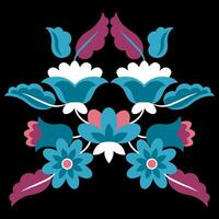 Flower mexican embroidery ethnic composition vector