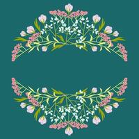 Delicate retro composition of small flowers and leaves vector