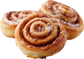 Freshly Baked Cinnamon Rolls Close-Up. png