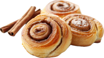 Freshly Baked Cinnamon Rolls Close-Up. png