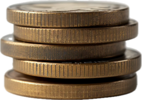 Stack of Gold Coins Close-Up. png