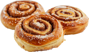 Freshly Baked Cinnamon Rolls Close-Up. png