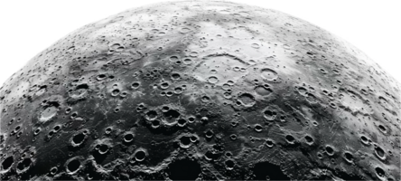 fermer vue de lune surface cratères. png