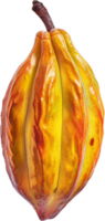 Ripe Yellow Cacao Pod Close-Up. png