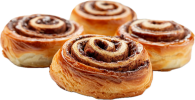 Freshly Baked Cinnamon Rolls Close-Up. png