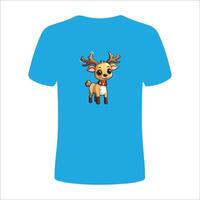 Christmas T-Shirt design with Jacquard knitting. Image of a Santa's deer with red nose vector