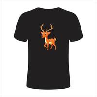 Christmas T-Shirt design with Jacquard knitting. Image of a Santa's deer with red nose vector