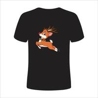 Christmas T-Shirt design with Jacquard knitting. Image of a Santa's deer with red nose vector