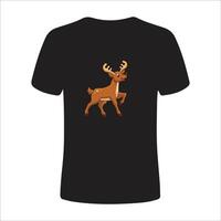 Christmas T-Shirt design with Jacquard knitting. Image of a Santa's deer with red nose vector