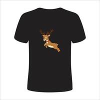 Navidad camiseta diseño con jacquard tejido de punto. imagen de un de santa ciervo con rojo nariz vector