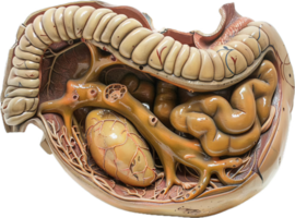 detailliert Doppelpunkt Anatomie mit Blut Schiffe. png