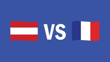 Austria y Francia partido diseño emblema bandera europeo naciones 2024 equipos países europeo Alemania fútbol americano símbolo logo ilustración vector